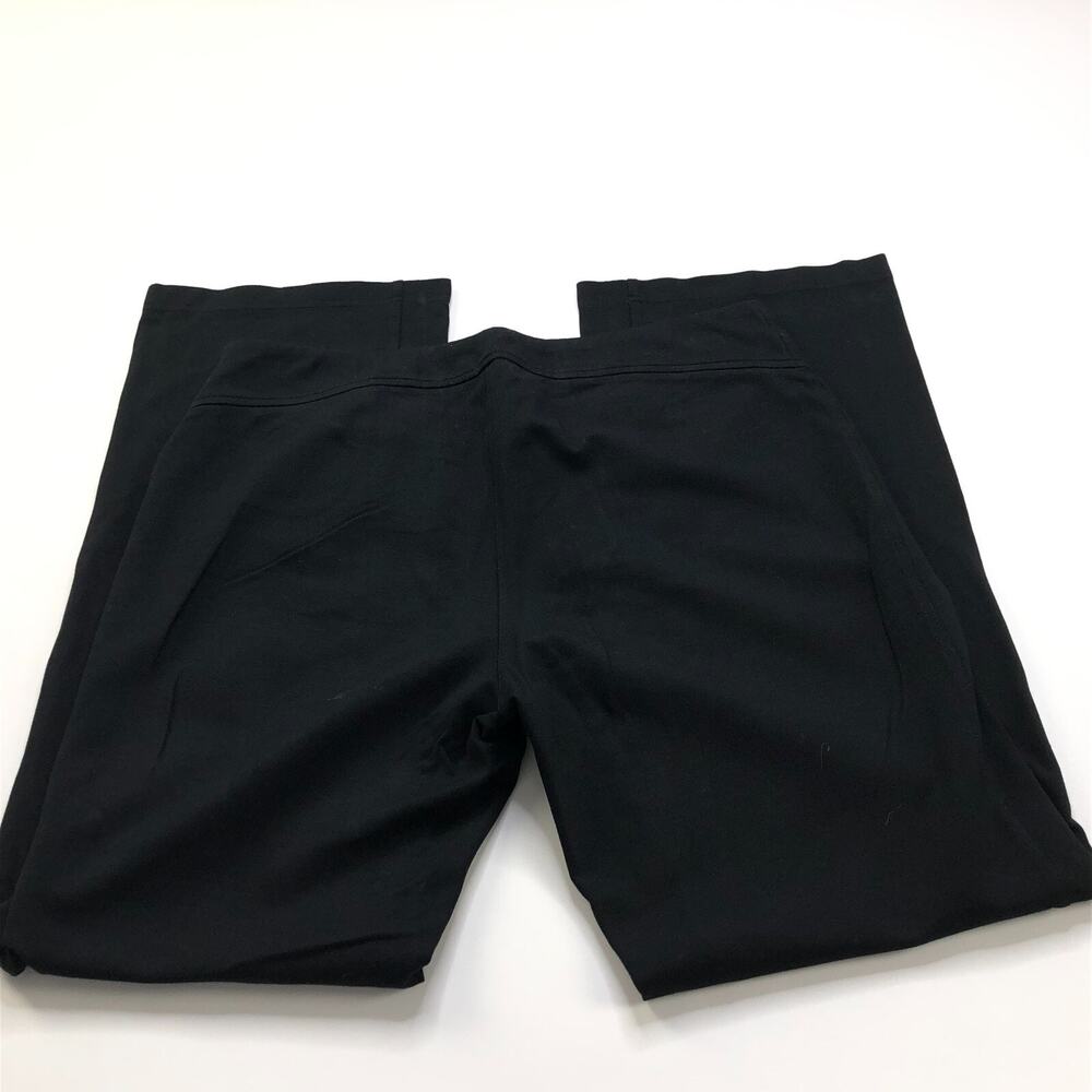 Eileen Fisher Medium (Fit 35W 31L) Mid Rise Straight Rayon Pull On Pants Black